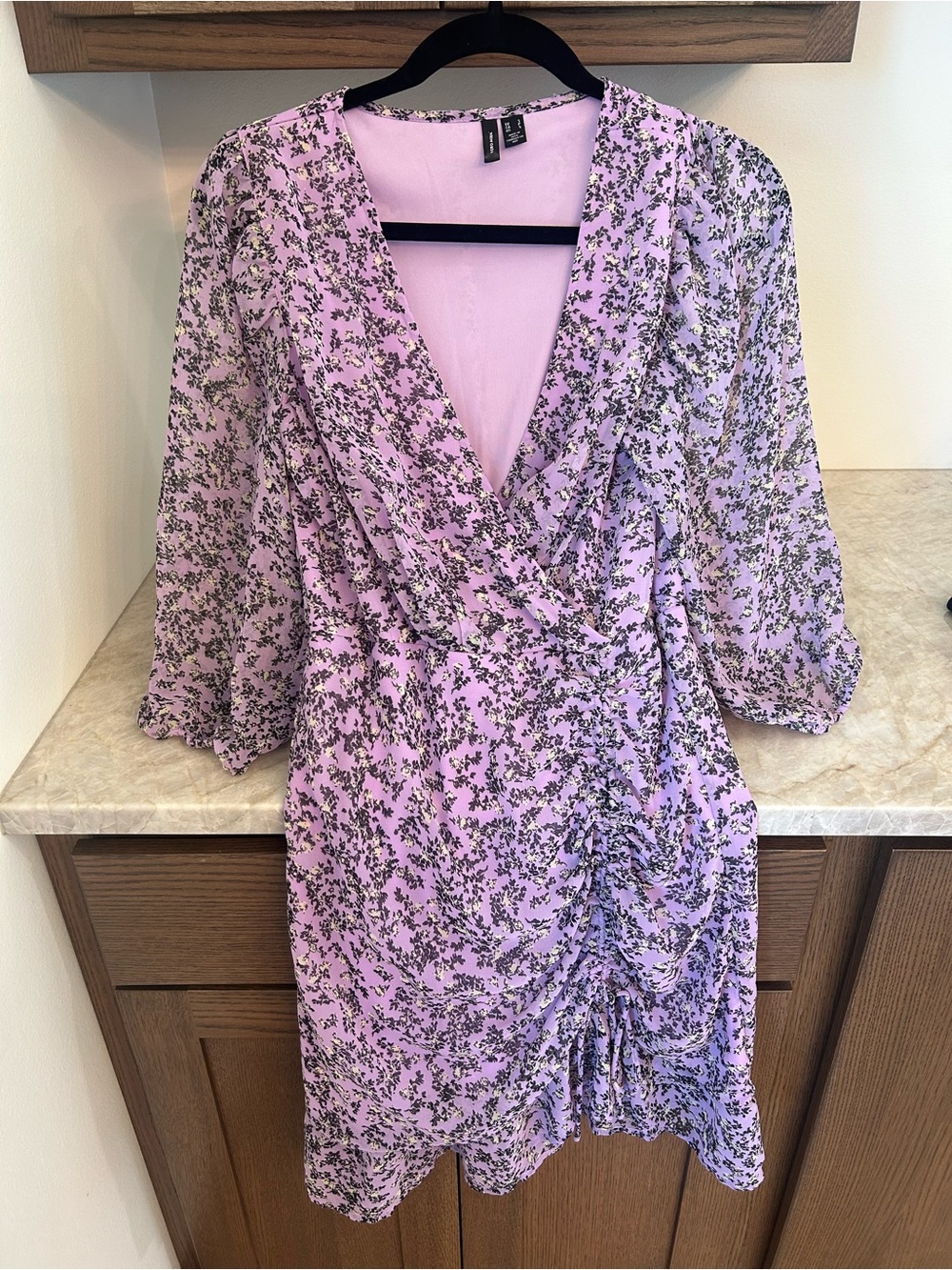Vero Moda Lilac Floral Wrap-Style Dress